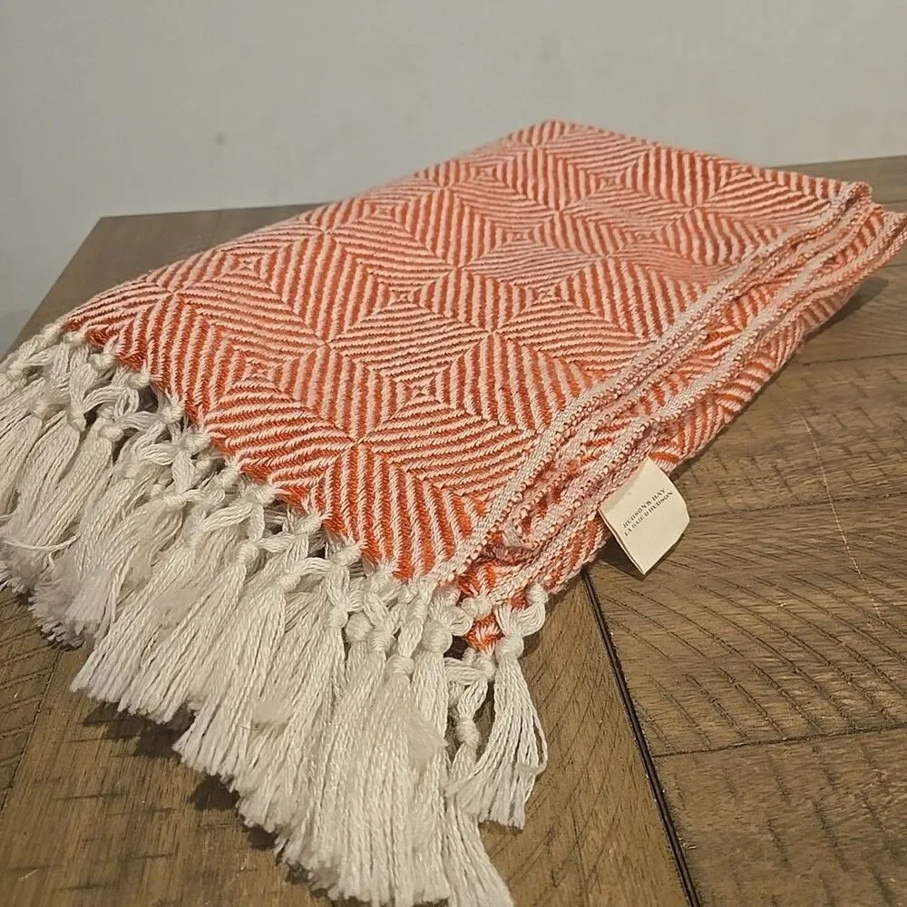 Hudson Bay Square Striped Blanket Polyester 5.5 Feet By 4.5 Feet